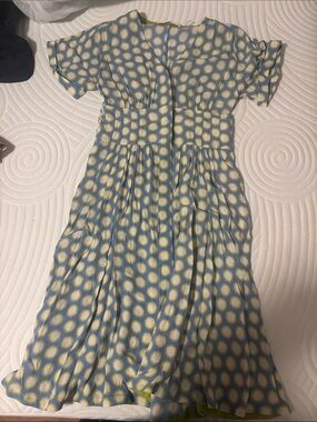 Diane Von Furstenberg Blue and Yellow Sunburst Print Skirt